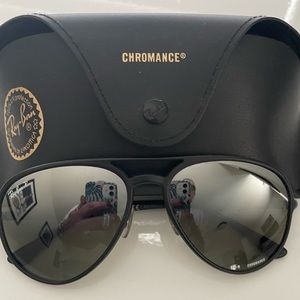 RayBan Chromance Aviator Polarized Sunglasses